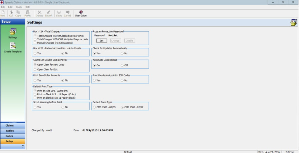 screenshot of Speedy Claims